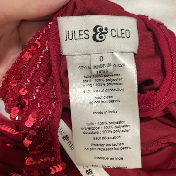 Jules & Cleo Prom Dress Red sparkly Size 0 - Picture 5 of 6